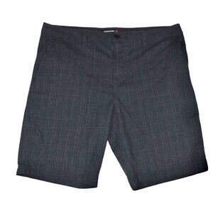 Quiksilver Men's Chino Shorts Dark Grey Plaid Hybrid Skater Casual Sz 33